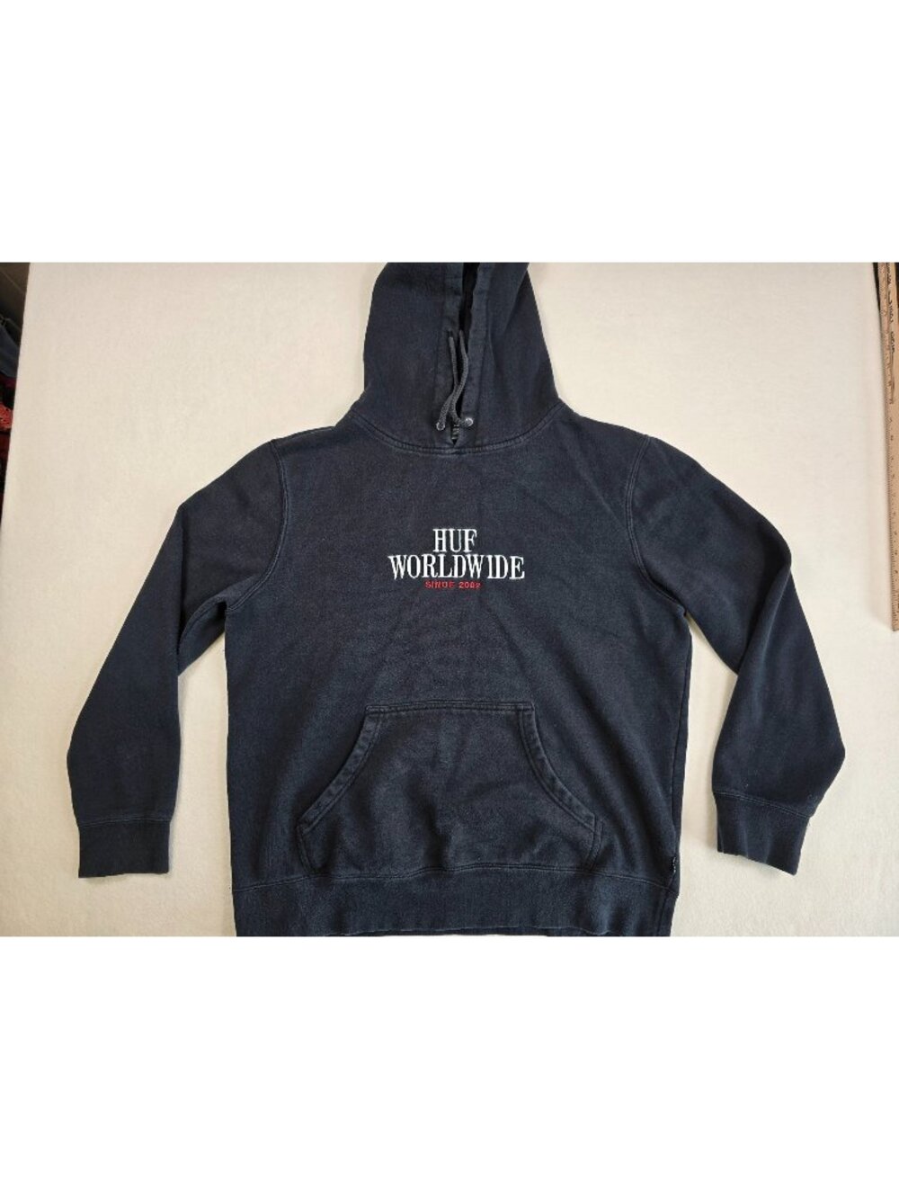 Huf Worldwide Hoodie Large Black Pullover Skater Skateboard